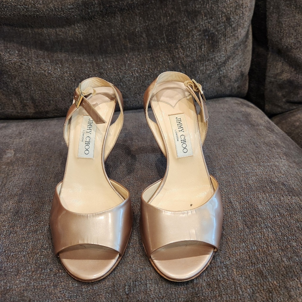 Gold open toes Jimmy Choo heels